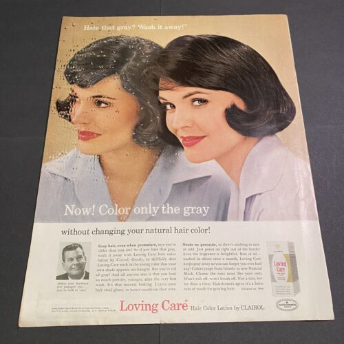 Primary image for Vintage Print Ad Loving Care Clairol Hair Color 1964 Ephemera 10 3/8" x 13 3/8"