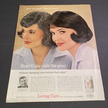 Vintage Print Ad Loving Care Clairol Hair Color 1964 Ephemera 10 3/8" x 13 3/8" - $11.75