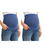 2 Pair Skinny Maternity Jeans 5 Pocket Full Comfort Waist Band Woman Sz ... - £9.87 GBP