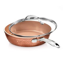 Gotham Steel 9.5&quot; Hammered Pan with Tempered Glass Lid and Cool Touch Handles, U - £38.36 GBP
