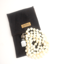 Ali Khan Beaded Necklace Pendant Cream Color Mother of Pearl? 38&quot; Long HSN - £37.59 GBP