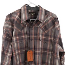 NWT Stetson Mens Size XL Brown Western Wear Pearl Snap Plaid Rodeo Shirt - £98.60 GBP