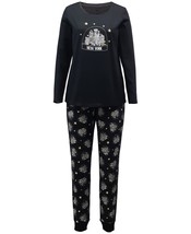 allbrand365 designer Womens Nyc Snow Globe Pajama Set Size 2XL Color Black - £43.24 GBP