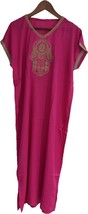 Pink hamsa hand design dress , Pink hamsa dress , Pink hamsa kaftan Moro... - $45.41