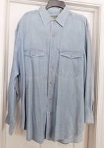 J Forest &amp; Co Denim Shirt L/S Button Front 100% Cotton Wash Men&#39;s Size L VTG - £19.02 GBP