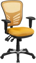 Flash Furniture Mid-Back Yellow-Orange Mesh Multifunction Executive Swivel - £145.49 GBP