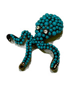 Octopus Pendant Faux Turquoise Rhinestone Kenneth J Lane? Gold Tone Beac... - £42.23 GBP