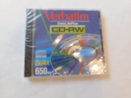 Verbatim DataLifePlus CD-RW CD ReWritable 2X/4X 650 mb Disc New Sealed - $39.59