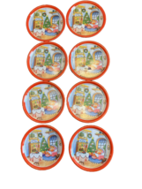 Coasters Christmas Metal Tin Beverage Lot Of 8 Mouse Book Tree Home Fire... - £9.42 GBP