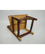Pair OOAK 12&quot; Small Doll Chair Primitive Hand Made Mossy Split Wood Fair... - $98.99