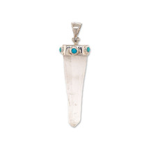 Turquoise Laser Quartz Pendant Necklace by Stones Desire - £135.93 GBP