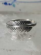 Feather ring Feather stacker band size 9 sterling silver women girls - $27.72