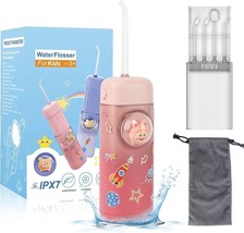 Kids Water Flosser,Dental Oral Irrigator, Professional IPX7 Waterproof (Pink) - £27.05 GBP