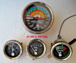 IH Farmall 300 350 Gas/ Utility Tachometer Temp Oil Pressure Ampere Gauge Set - £22.74 GBP