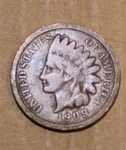 1909 U.S. Indian Head Cent Fine Condition Philadelphia Mint 95% Copper - $12.00