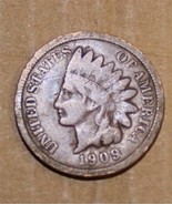1909 U.S. Indian Head Cent Fine Condition Philadelphia Mint 95% Copper - $12.00