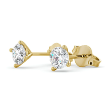 Round Diamond Four Claw Stud Earrings 14K Yellow Gold - $900.00