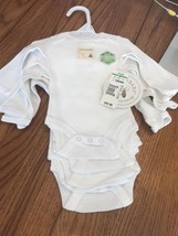 Burts Bees Organic Preemie Short Sleeve White Body Suits Pack Of 5 Ships... - $22.65