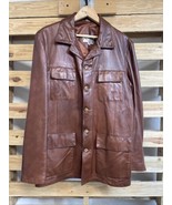 Vintage Remy&#39;s Fashions Brown Leather Soft Jacket Men&#39;s Size 40 1970&#39;s R... - €107,46 EUR