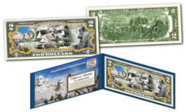 Mount Rushmore National Memorial Moument Legal Tender U.S. $2 TWO-DOLLAR Bill - £14.99 GBP