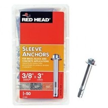 11281 3/8-In X 3-In Steel Hex Head Concrete Sleeve Anchors 50-Pack - $58.99