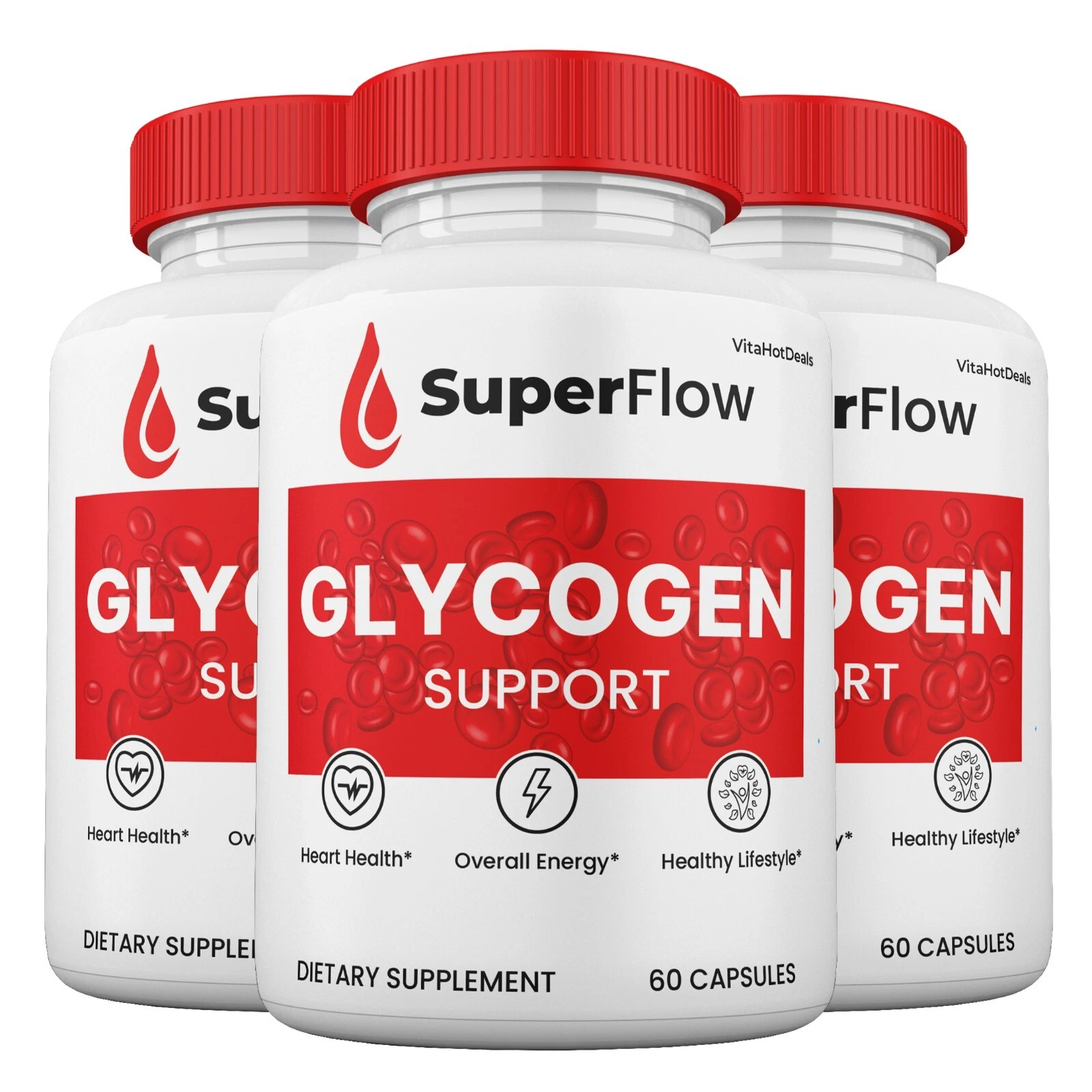 Super Flow Glyco Balance Capsules Premium Blood Wellness Formula 3 Pack - €59,28 EUR