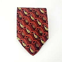 Robert Talbott Studio Tie 100% Silk Mens Gold Tan Rust Colors - £11.95 GBP