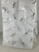 White Sheer Sliver Dragonfly 2 Yards Fabric 45&quot;x 70&quot; Lightweight - $14.94