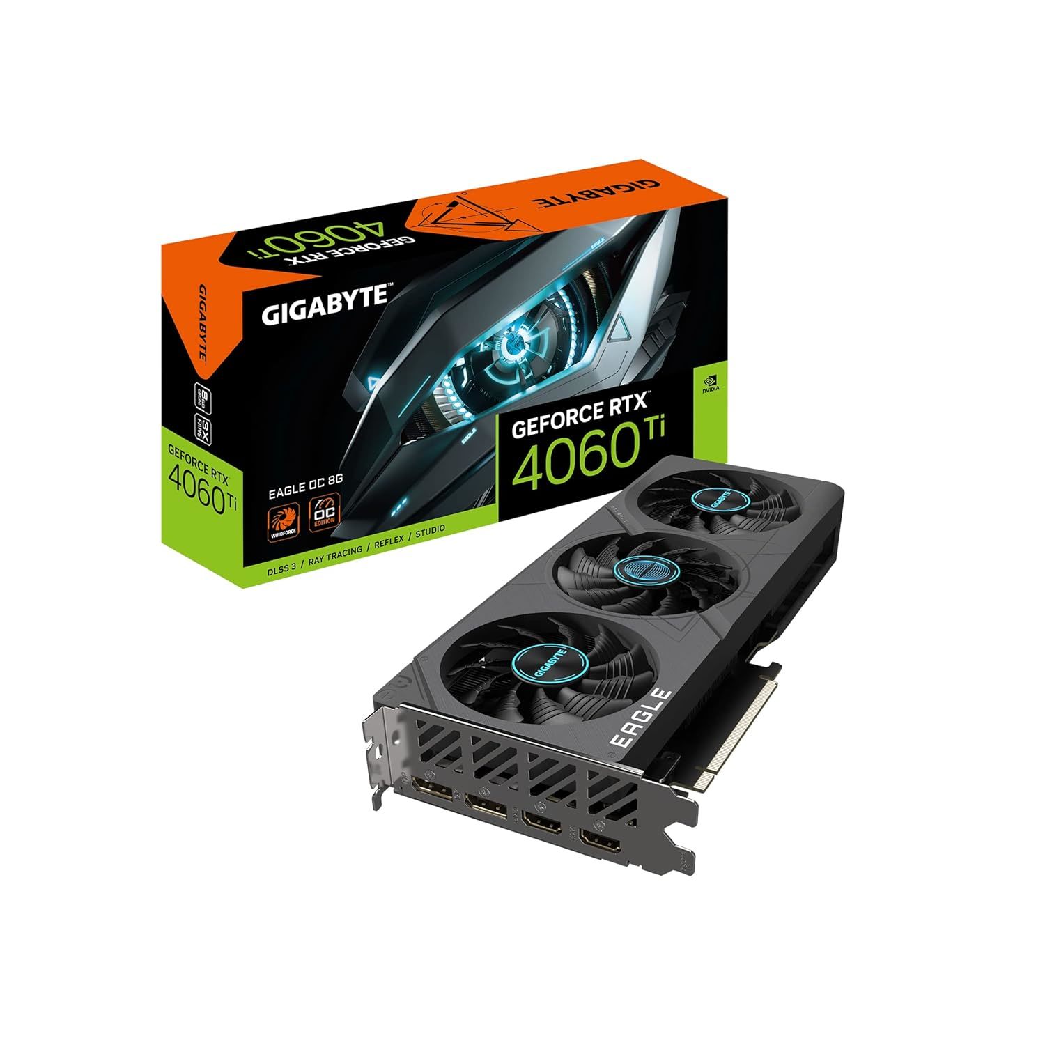 Primary image for Gigabyte GV-N406TEAGLE-8GD GeForce RTX 4060 Ti Eagle 8G Graphics Card, 3X WINDFO