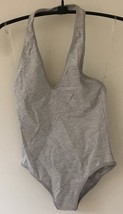 American Apparel Cotton Spandex Collection Gray Halter Bodysuit Leotard XS - $470.22 MXN