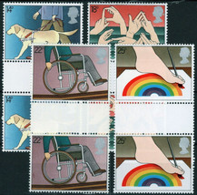 ZAYIX Great Britain 937-940 MNH Gutter Pairs Disabled Sign Language 021023S166 - £2.71 GBP