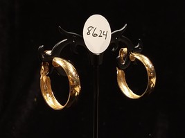 Vintage Gold Tone Hoop Clip On Earrings - $10.99