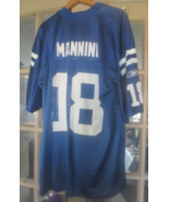 Reebok Peyton Manning Jersey Men size L Blue #18 Indianapolis Colts Team... - $18.49