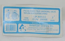 American Granby Inc ITUV 200SE 2 Inch PVC Blocked True Union Ball Valve image 5