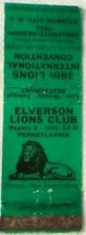 Matchbook Cover Elverson Lions Club International Convention Atlantic City Green - £0.53 GBP