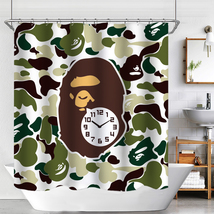 A BATHING APE Waterproof Shower Curtain Set Bathroom Decor Polyester Cur... - £13.18 GBP+