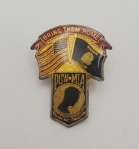 POW MIA &quot;Bring Them Home&quot; American &amp; Wisconsin State Flag Lapel Hat Pin - $14.65