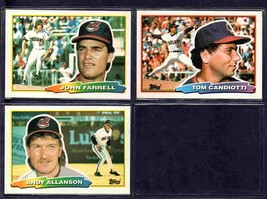 3 Cleveland Indians 1988 Topps Big Baseball Tom Candiotti John Farrell Allanson  - £0.97 GBP