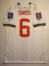 Romain Saiss #6 Morocco 2022 World Cup Qatar Match Slim White Away Soccer Jersey - £78.31 GBP