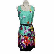 Spense Sheath Floral Sleeveless Dress Women&#39;s Size 10 Side Zipper Scoop ... - £22.57 GBP