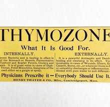 Thayer&#39;s Thymozone Medicine 1894 Advertisement Victorian Medical 3 ADBN1L - $369.57 MXN