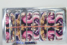 Nail Polish Strips (new) PINK OCEAN - MARBLED MULTI-COLORED - 18 - $10.89
