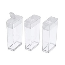 100Pcs Plastic Flip Top Seed Bead Small Storage Containers 2X1&quot; Rectangle Transp - £26.65 GBP