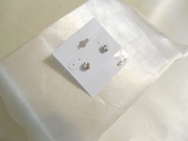 Department Store 3/16&quot; Silver Tone Simulated Diamond Stud Earrings J610 - $10.55