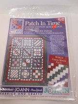 Joann Fabrics Quilt Block of  Month Patch in Time March 1998 Coarse Woven Patch - $7.70