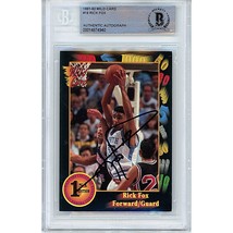 Rick Fox UNC Tar Heels Signed 1991 Wildcard Beckett Autograph BGS On-Card Auto - £77.66 GBP