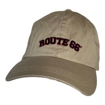 Route 66 Hat Cap Beige Red Blue Embroidered Logo Adjustable Strapback - £7.67 GBP