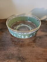Large Vintage Wedgwood Glass Jeanette Green Jasper Round Fruit Bowl - $14.85