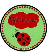 Welcome Ladybug Novelty Metal Mini Circle Magnet CM-827 - $242.75 MXN