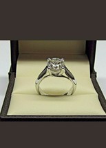 2.0Ct Round cut Moissanite Diamond Engagement Vintage Ring 14K White Gold Plated - £86.73 GBP